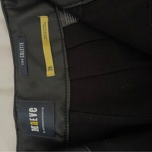 Maeve Anthropologie Black faux leather the Colette wide leg crop pants size 26.